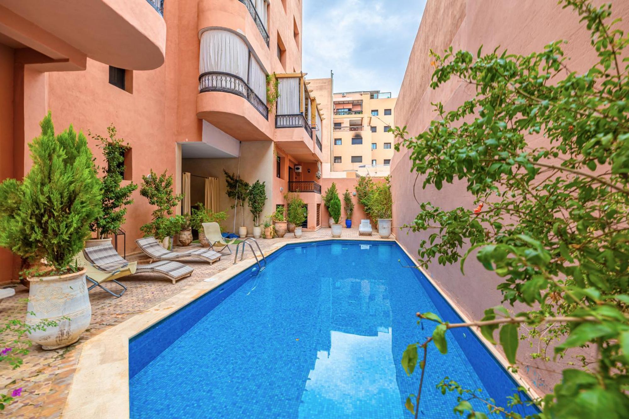 Le Jasmin - Appartement Authentique A Gueliz Marrakesh Exteriör bild